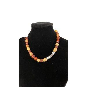 Vintage Womens Handcrafted Custom Jacob Wood Beaded Necklace 16"